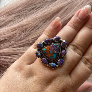 Purple Mojave and Sterling Ring - Nizhoni Traders LLC