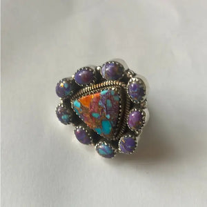 Purple Mojave and Sterling Ring - Nizhoni Traders LLC