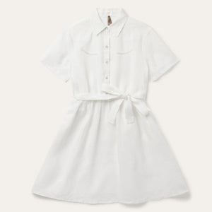 Tonal White Linen Dress - Stetson