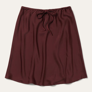 Women's Wine Satin Skirt - Stetson