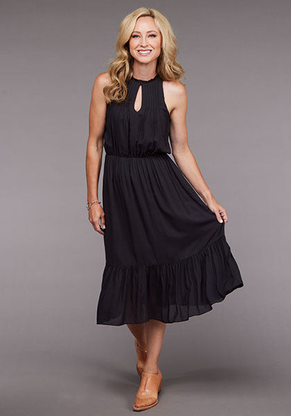 Women's Sleeveless Black Prairie Dress - Stetson Hamley Western Store Women's Sleeveless Black Prairie Dress - Stetson Hamley Western Store