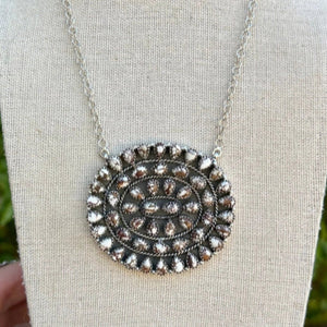 Sterling and Wild Horse Cluster Necklace - Nizhoni Traders LLC