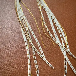 Mini Feather Ivory Grizzly & Gold Earrings - ASTALI