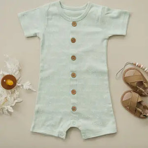 Organic Cotton Short Sleeve Romper - I Love You
