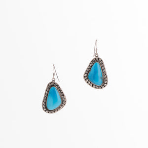 Deep Blue Navajo Turquoise Earrings - MATT925