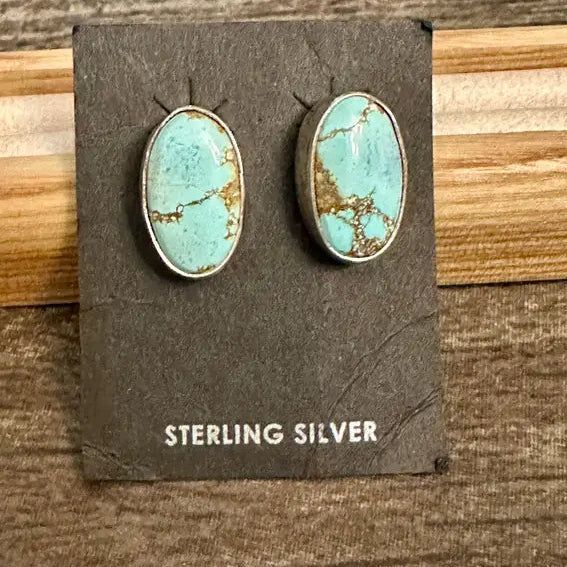 Navajo Golden Hills Turquoise Post Earrings - Nizhoni Traders LLC