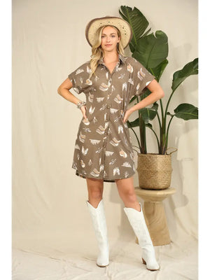 Arielle Button Down Midi Dress - Avery