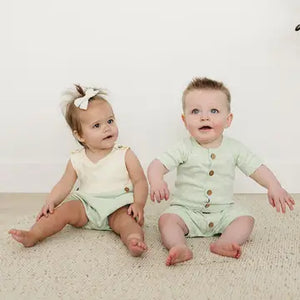 Organic Cotton Short Sleeve Romper - I Love You
