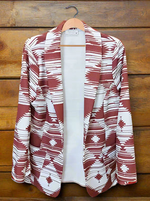 Women's Aztec Print Blazer - Avery