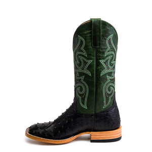 Men's Black Full Quill Ostrich Boots - Horse Power