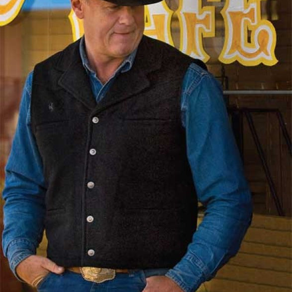 Men's Buckaroo Wool Vest Wyoming Traders1