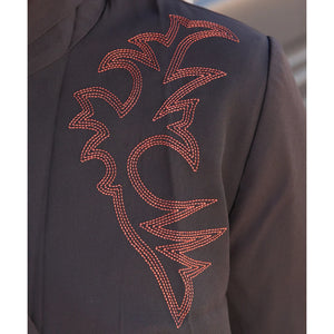 Women's Brown with Orange Embroidery Jacket- Cruel Girl