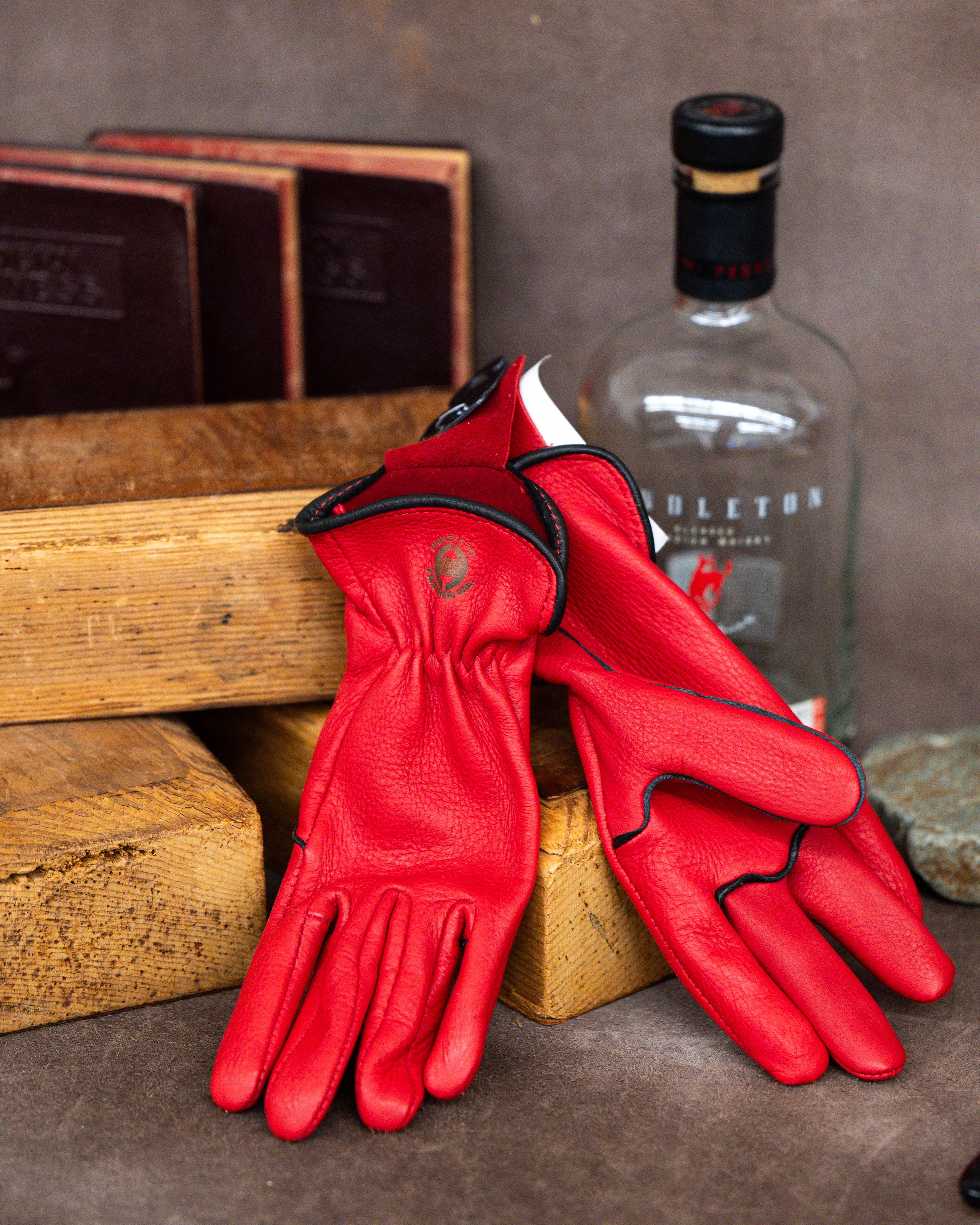 Deerskin Driving Glove Red