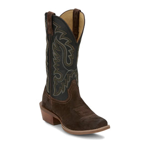 Men's Cowboy Town Chocolate Suede Boot - Justin