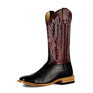 Men's Black Smooth Ostrich Boots - Horse Power