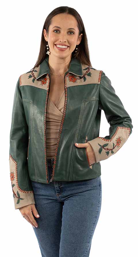 Women's Teal Leather Jacket