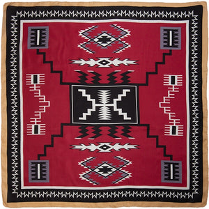 Aztec Maroon/Black Silk Scarf 34.5" - Wyoming Traders