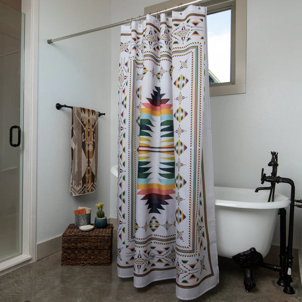 Mesa Off-White Shower Curtain - Fringe Scarves