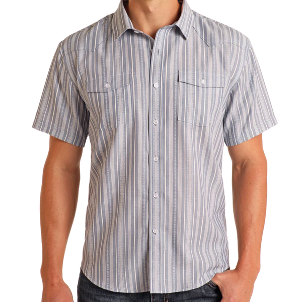 Men's Vintage Jacquard Striped Shirt - Panhandle Slim