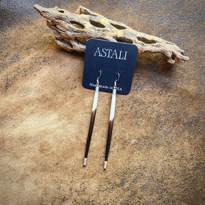 Porcupine Quill and Silver Short Earrings - ASTALI