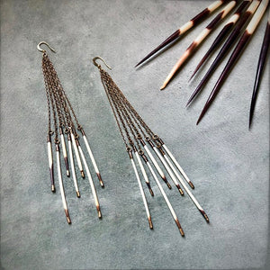 Porcupine Quill Fringe Earrings - ASTALI