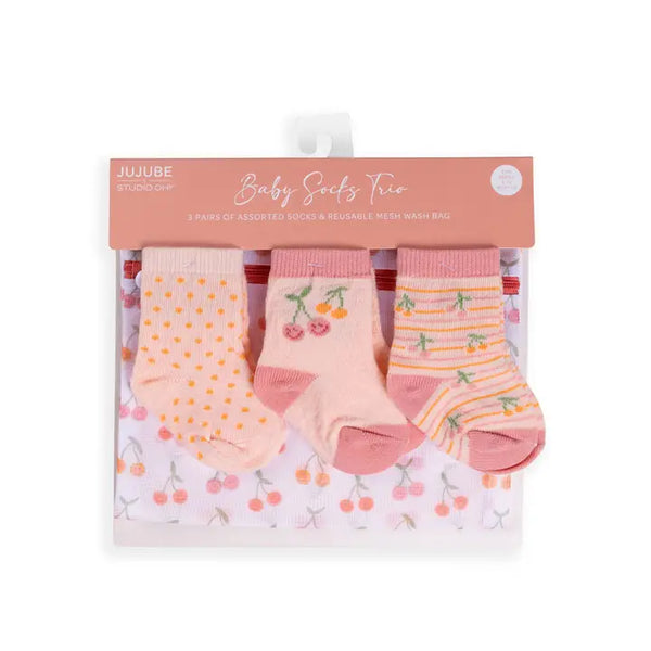 Baby Socks Trio Cherry Cute - JuJuBe