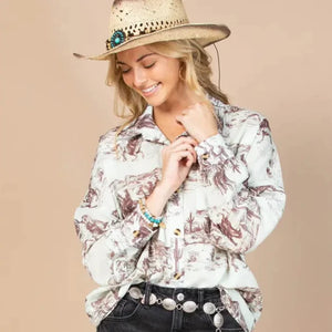 Women's Western Print Shirt - Avery