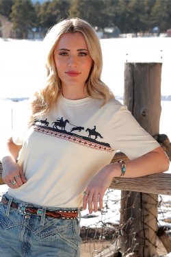 Women's Border Print Tee - Cinch