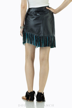 Women's Cha Cha Cha Leather Black Skirt - Double D Ranch