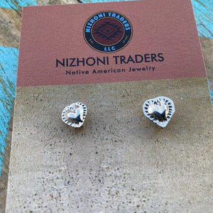 Navajo Heart Post Earrings - Nizhoni Traders LLC