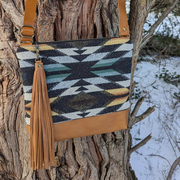 Large Pendleton Wool Crossbody Purse - Puddle City Craft