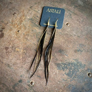 Mini Feather Earrings Black - ASTALI