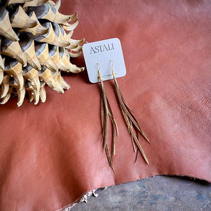 Mini Feather Earrings Taupe - ASTALI