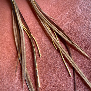 Mini Feather Earrings Taupe - ASTALI