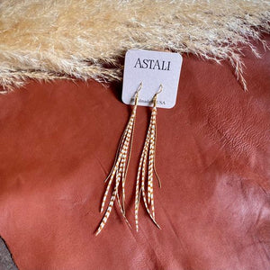 Mini Feather Earrings Ginger Grizzly - ASTALI