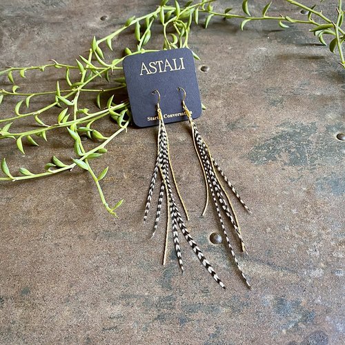 Mini Feather Earrings Grizzly - ASTALI