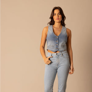 Women's Candace Stripe Vest - Kimes Ranch