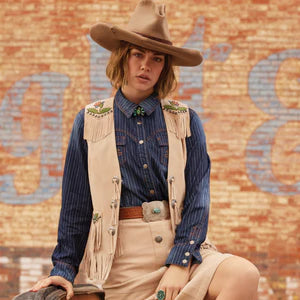 Women's Bronc Peeler Suede Vest - Double D Ranch