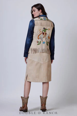 Women's Bronc Peeler Suede Vest - Double D Ranch