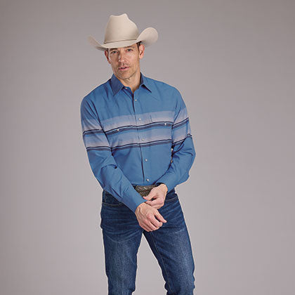 Men's Border Strip Snap Shirt - Roper