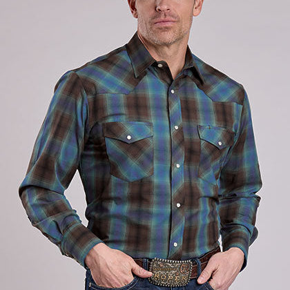 Men's Woven Plaid Snap Shirt - Roper