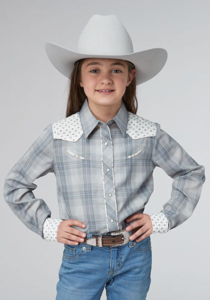 GIRLS L/S PLAID SHIRT - Roper