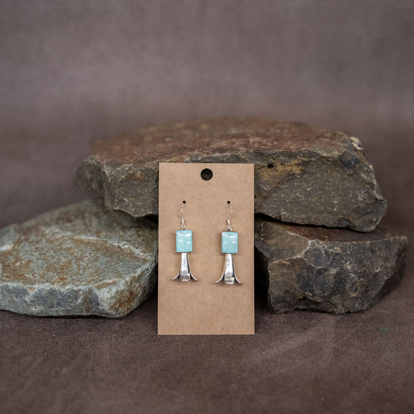 Navajo Turquoise Squash Blossom Earrings - Matt 925 Inc.