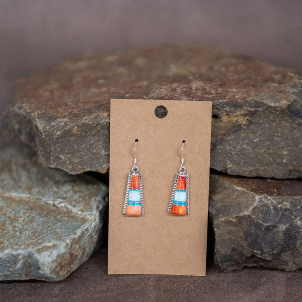 Navajo Turquoise/Opal/Spiny Oyster Earrings - Matt 925 Inc.