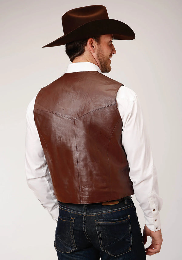 Dark Brown Lamb Nappa Vest - Roper