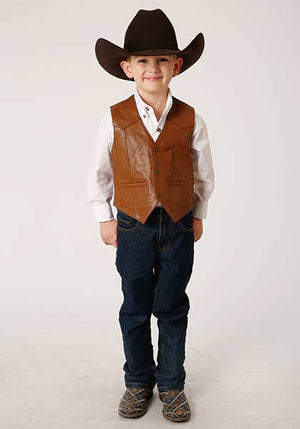 Mid Brown Goat Nappa Vest - Roper