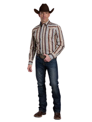 Men's Aztec Stripe L/S Snap Shirt - Roper