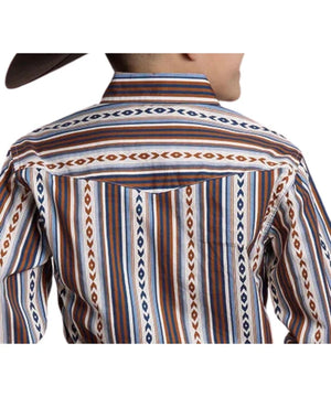 Boy's Aztec Stripe L/S Snap Shirt - Roper