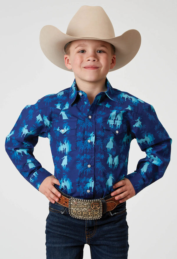 Boy's Western Hawaiian Shirt - Roper