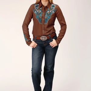 womens shirt embroidered shirt roper